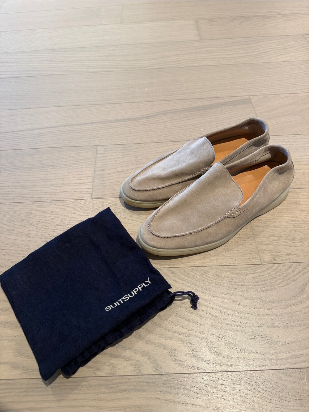 Suitsupply Beige Suede Slip-On Loafers (Size 42)